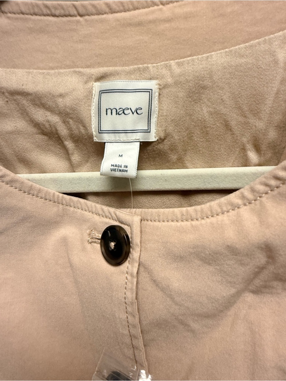 Maeve Blush-Tan Button-Front Sleeveless Dress - Picture 3 of 4